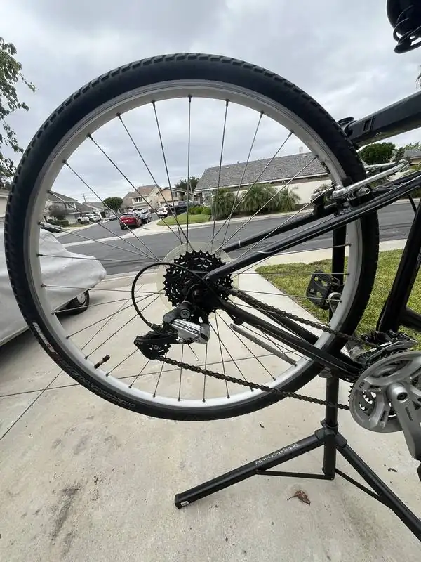 Bike wheel repair detail